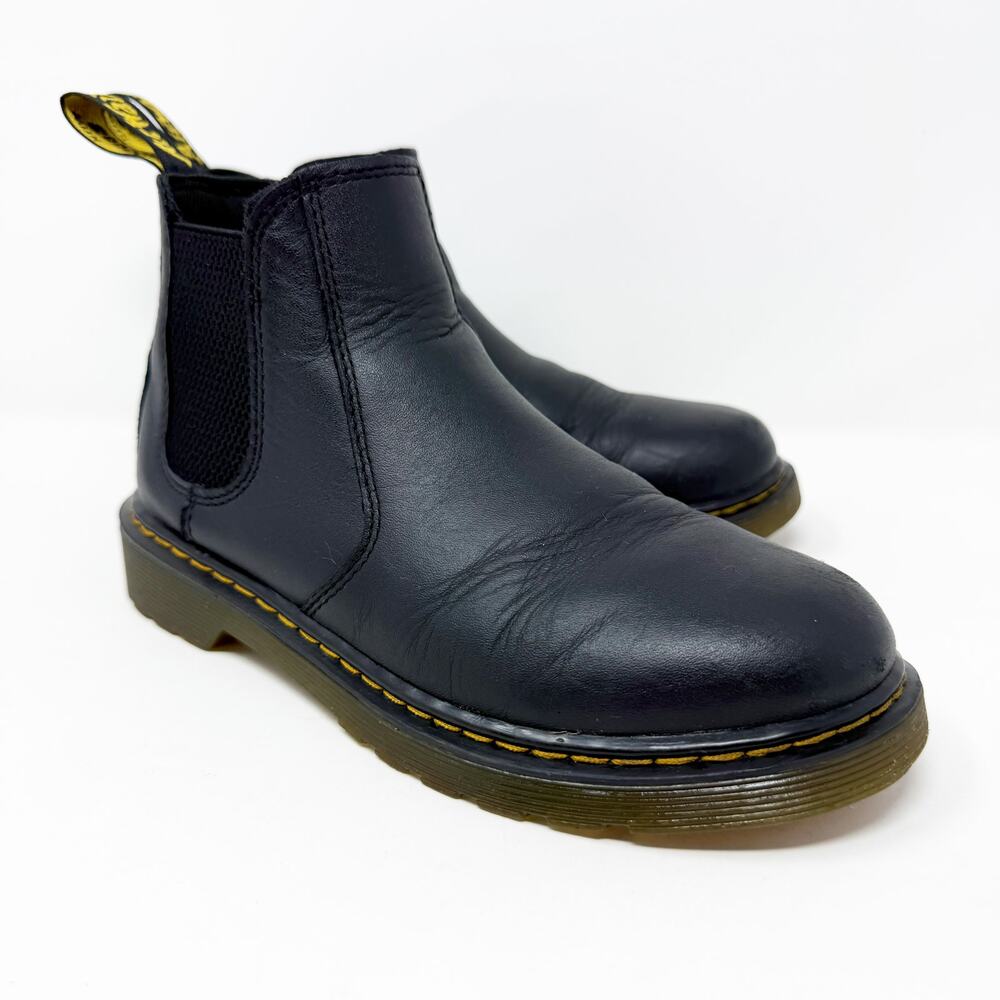 Dr. Martens Black Leather Chelsea Boots Women's Size 5 Side Zip Air Cushion Sole